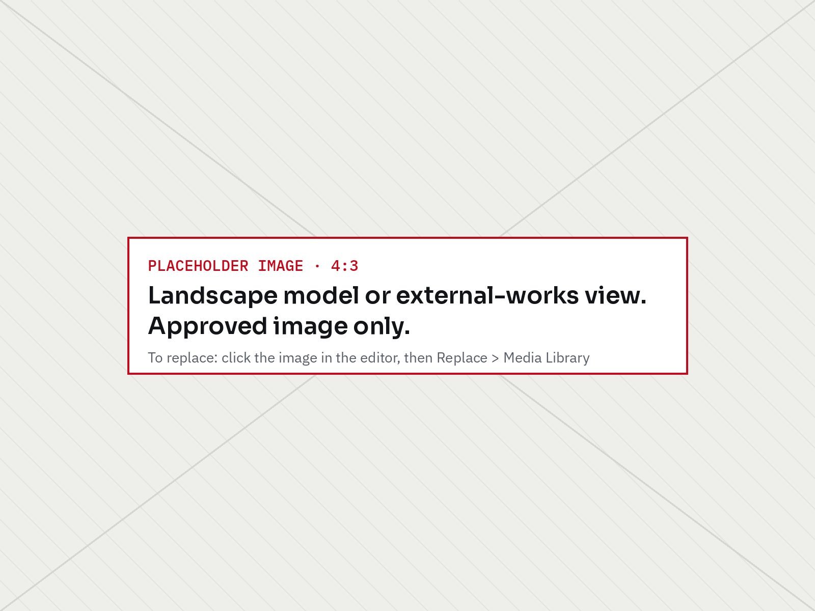 Landscape model or external-works view. Approved image only.